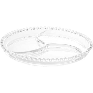Imagem de Petisqueira de Cristal Redonda WOLFF com 3 Divisões - Linha Pearl 23cm