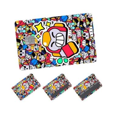 Imagem de Novos Desenhos Animados Brawl Stars Adesivos De Cartão De Crédito 4pcs