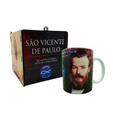 Imagem de Kit Presente caneca e caixa de mdf São Vicente de Paulo - Coleção Tea 