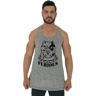 Imagem de Regata Longline Estampada Masculina MXD Conceito Pitbull Pirata, Cinza