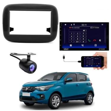 Imagem de Central Multimidia Android Auto Fiat Mobi Moldura + Câm Preto - First 