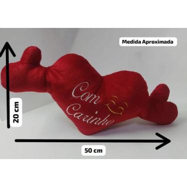 Imagem de Coração com mão Pelúcia Mensagem Carinhosa 20cmx 50cm - PELUCIA, Verme