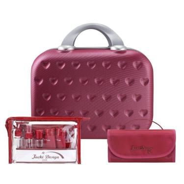 Imagem de Kit Frasqueira Love, Kit De Frasco 10pç, Necessaire Rocambole Vinho