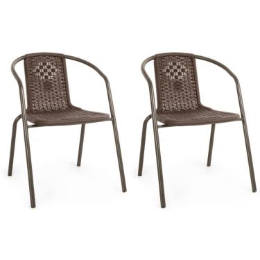 Imagem de Kit 2 Cadeiras Com Braço Indaiá Em Polipropileno - Marrom