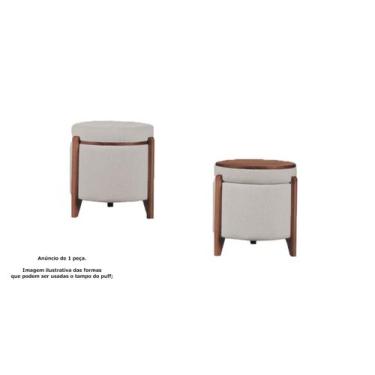 Imagem de Puff Jô Linho - Cinza - Ferreira Estofados