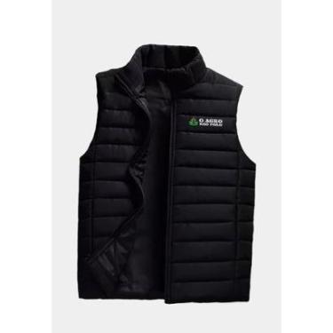 Imagem de Colete Puffer Estampa O Agro Não Para Masculino Capuz Removível-Masculino
