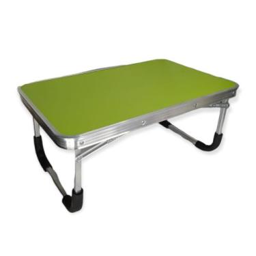 Imagem de Mesa Dobrável Alumínio Vira Maleta Camping Praia - Kingleen, Verde 60c