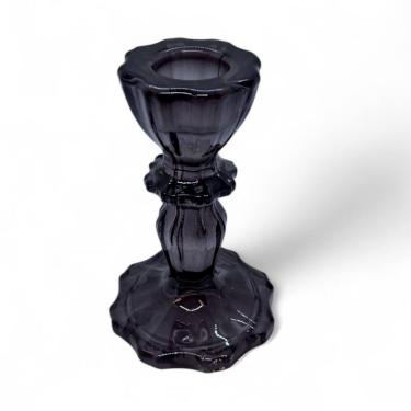 Imagem de Porta Velas Castiçal Fumê Transparente Vidro Rústico 11 cm