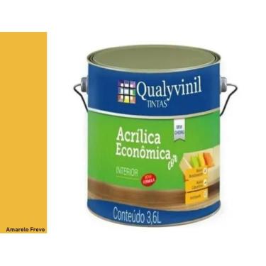 Imagem de Tinta Galão Acrílica Econômica Fosco 3,6 Litros Qualyvinil, Amarelo Fr