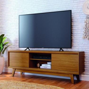 Imagem de Bancada 164m Atlas com Portas Deslizantes e Pés Usinados - Cumaru Made