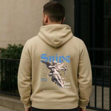 Imagem de Moletom Personalizado Com capuz e Bolso Snaipe - Hs, Bege, G