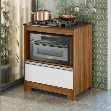 Imagem de Armário de Cozinha para Cooktop Mari 1 Gaveta Freijó Trend/Branco New 