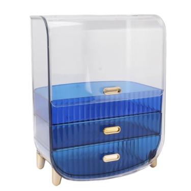 Imagem de KIMISS Organizador de Beleza para Casa e Dormitório - Caixa de Armazenamento de 3 Camadas para Maquiagem, Batons e Máscaras Faciais - Gavetas Impermeáveis ​​com Tampa Anti poeira para Armazenamento