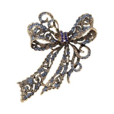 Imagem de Broches de Arco com Strass Brilhantes - Acessório de Festa Unissex, Az