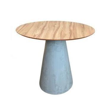 Imagem de Mesa Lateral Cone Cimento Rústico Tampo Nogueira 41 cm - Personal Deco