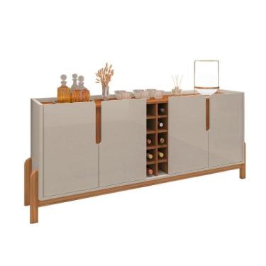 Imagem de Buffet 190cm 4 Portas com Adega Lizz Casa D Off White/cedro - Casa D M