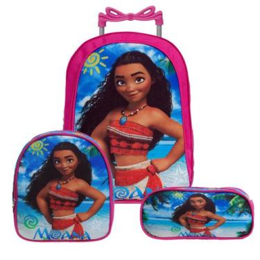 Imagem de Mochila Escolar Feminina Juvenil Moana Passeio Tam G Rodinha - TOYS 2U