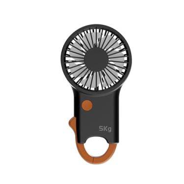 Imagem de WeiLaiKeQi Ventilador de mão com função de reforço de aderência com 3 velocidades Ventilador de mão pessoal Design versátil 2 em 1 para caminhadas, viagens e, Laranja