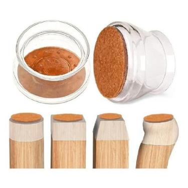 Imagem de Kit 16 Pcs Protetor Transparente Pé Cadeira Látex Feltro - Geoprotecto