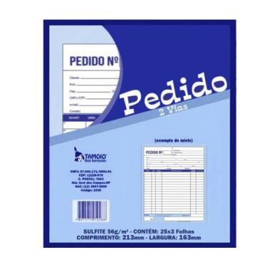 Imagem de Bloco Pedido 1/18 Tamoio 2 Vias Médio 50Fls 1009