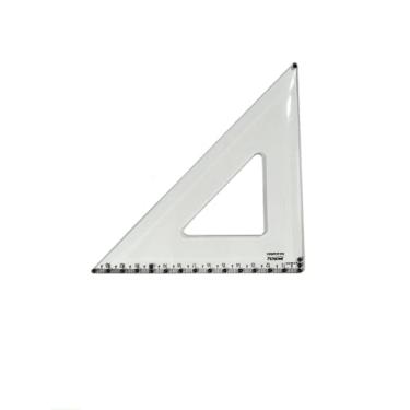 Imagem de Esquadro Braille Tátil Adaptado Baixa Visão 14 Cm 45 Graus