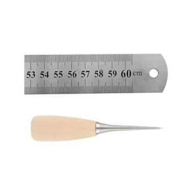 Imagem de Régua Aço Inox 60cm + Agulhão Manual Furador de Madeira para Patchwork, Couro e Artesanato Garantindo Precisão, Durabilidade E Praticidade Em Cada Detalhe Do Seu Trabalho