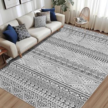 Imagem de Garvee Tapete boho envelhecido de 2,5 x 3,5 m para sala de estar, tapetes laváveis à máquina, tapete grande antiderrapante resistente a manchas para sala de estar/sala de jantar e decoração de casa