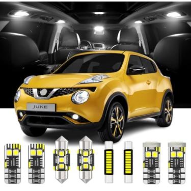 Imagem de 6 peças de substituição de luzes LED interiores para Nissan Juke F15 2011-2017 lâmpada interna LED branca com ferramenta de instalação