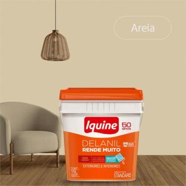 Imagem de Tinta Fosco Aveludada Branco Neve Delanil 18l Iquine  Rende até 500m²,