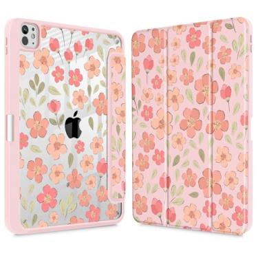 Imagem de May Chen Capa para iPad Pro de 11 polegadas 2024 5ª geração (M4), [Suporte de lápis embutido suporta Pencil 2/USB-C] Capa traseira transparente ultrafina com três dobras, suporte para despertar