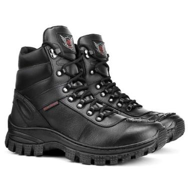 Imagem de Bota Masculina Couro Cano Curto Coturno Cadarço Tratorada - Ferraretto