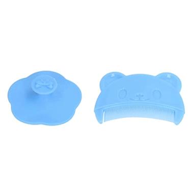 Imagem de Zerodis Pincel de bebê de Silicone 2pcs Pincel de Couro Cabeludo bebê, Mole de de Banho de Silicone Macio, Adequado para Limpeza de Cabeça Infantil Massagem Suave Massagem Fetal de Remoção de Sujeira Cuidados (Azul)
