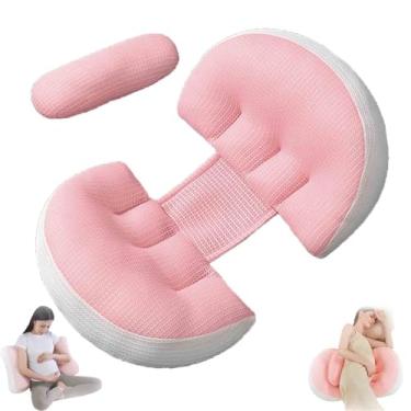 Imagem de Travesseiro De Gravidez, Travesseiro PortáTil De Gravidez Para Dormir, Suporte ConfortáVel Para A Barriga, Para Costas, Quadris E Pernas, Com Capa De RemovíVel E AjustáVel (Pink)