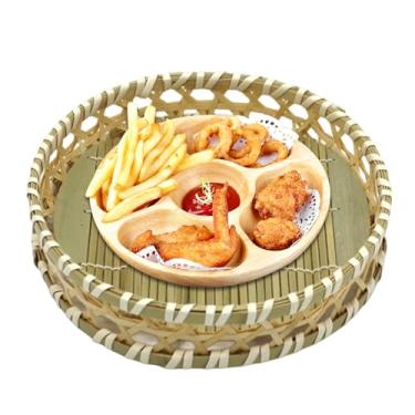 Imagem de Cesta de frutas tecida – Tigela de frutas tecida – Bandeja de comida oca lavável para itens pequenos, mercado de fazendeiros, jardim, mesa de jantar, festa, piquenique, fazenda