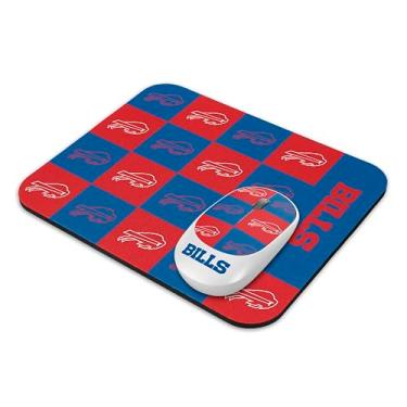Imagem de SOAR Mouse e mouse pad universitário sem fio - quadriculado, Buffalo Bills