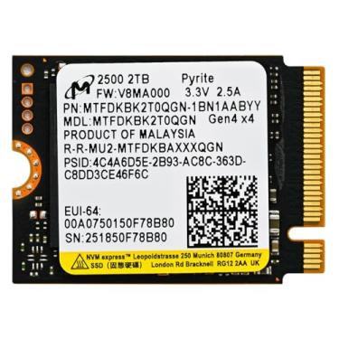 Imagem de Micron SSD NVMe 2500 M.2 2230 PCIe Gen 4.0x4 até 7100 MB/s compatível com laptops Steam Deck Surface Ally Mini PCs (2 TB)