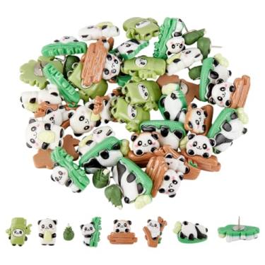 Imagem de DELORIGIN 42 peças de alfinetes de panda decorativos de resina panda 7 estilos divertidos desenhos animados animais tachas de polegar bonitos para fotos mapa de parede quadro de avisos quadro de