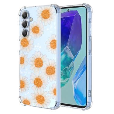 Imagem de RRXSYXL Capa para Samsung M55 5G, Samsung C55 com estampa floral transparente, capa macia à prova de choque para Samsung Galaxy M55 5G, Samsung Galaxy C55, margarida floral