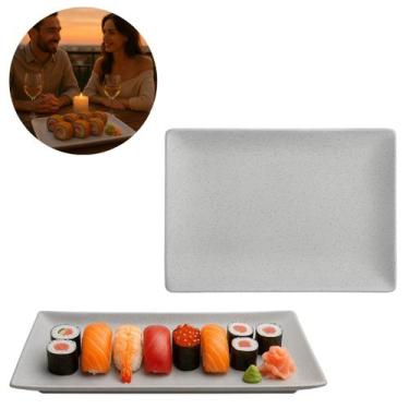 Imagem de Travessa Retangular Melamina Granilite Para Servir 24,5cm - Lyor