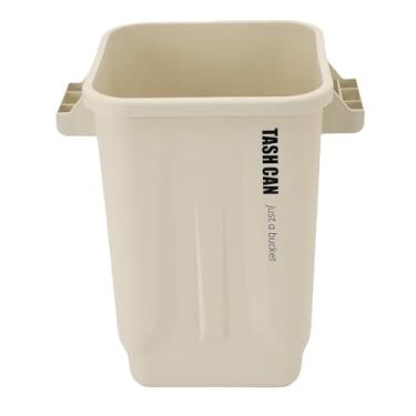 Imagem de Diydeg Lata de Lixo de Cozinha, Lata de Lixo de Plástico de Grande Capacidade Com Alças, Lixo de Resíduos Comerciais, Cesta de Resíduos para Quarto, Escritório, Banheiro, Garagem (Branco)