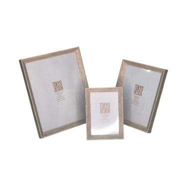 Imagem de Kit 3 Porta Retrato Basic Tokyo Design 10x15 - 15x20 x 20x25, Pedra