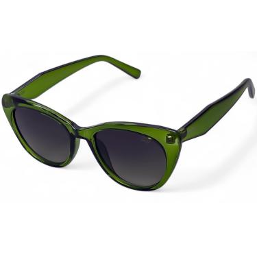Imagem de ÓCULOS DE SOL SOLON GLASSES GATINHO CAT EYE VERDE COM PROTEÇÃO UV400 FEMININO + CASE RIGIDA + FLANELA + LIMPA LENTES