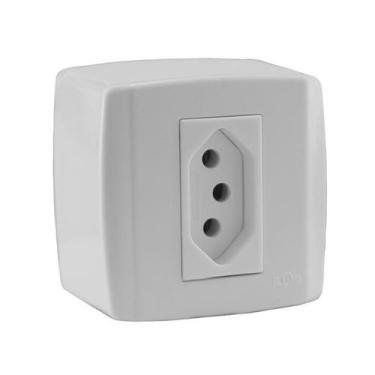 Imagem de Tomada Box Sobrepor Branco 2P + T 20A 250V - Ilumi, Branco