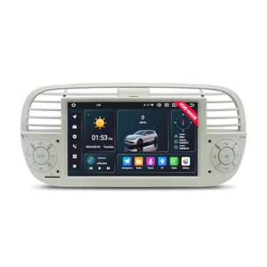 Imagem de Rádio veicular para Fiat 500 2007-2015 com tela sensível ao toque QLED IPS de 7 polegadas, suporte estéreo Android 14 sem fio e Android Auto 4G LTE/rede WiFi BT SWC GPS Navi Octa-Core, 4 GB de RAM +
