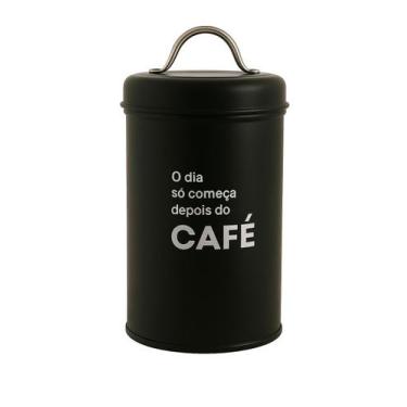 Imagem de Pote lata de mantimentos industrial café - linha dom frases - DOMUS & 