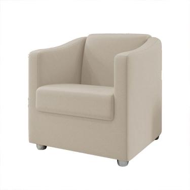 Imagem de Poltrona Decorativa Bia Suede Bege Dal Poz Estofados