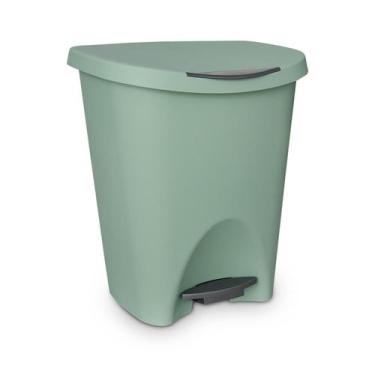 Imagem de Lixeira com Pedal 7,5 Litros Verde - Usual Utilidades