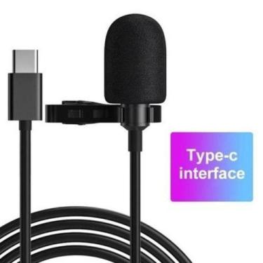 Imagem de Microfone de Lapela Gravar Vídeo Usb Entrada Tipo-c Type C - OEM