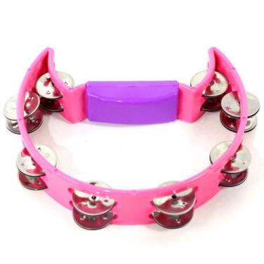 Imagem de Pandeirola Em Policarbonato Rosa Spanking Com 16 Platinelas