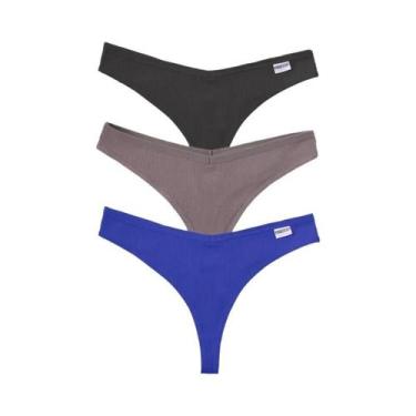 Imagem de Conjunto De 3 Peças De Tangas Femininas Sexy De Algodão Com Cintura Em